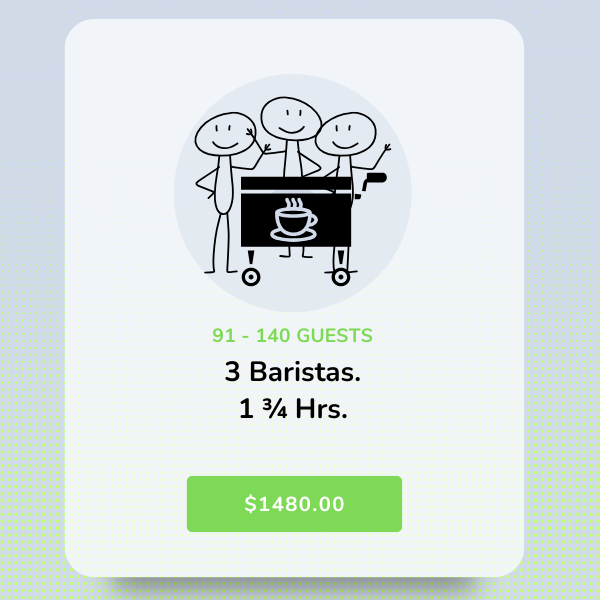 Mobile Coffee Cart 91 - 140 Guests